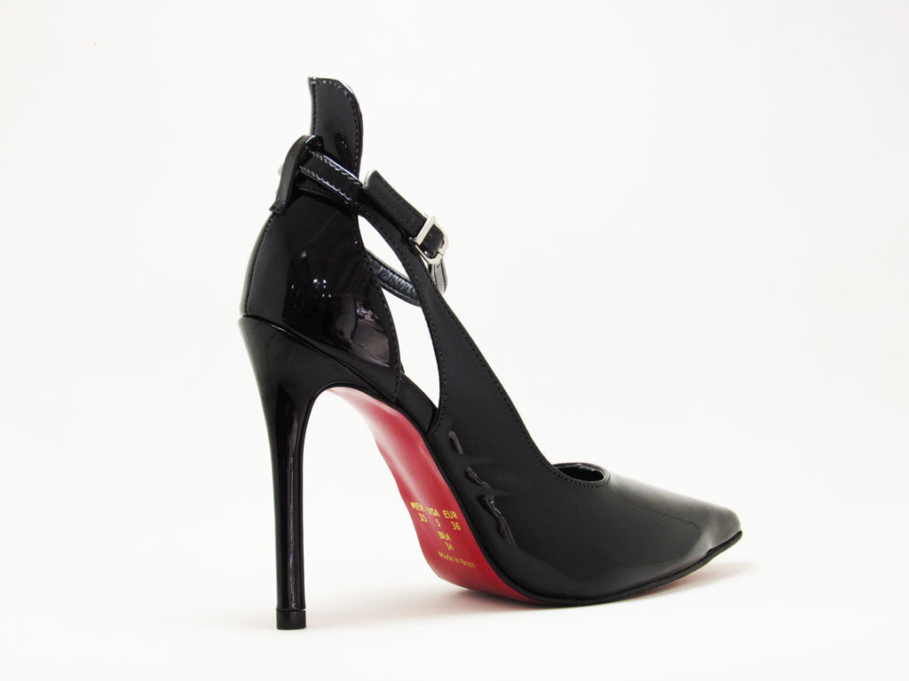 Scarpin Preto Verniz com Tornozeleira