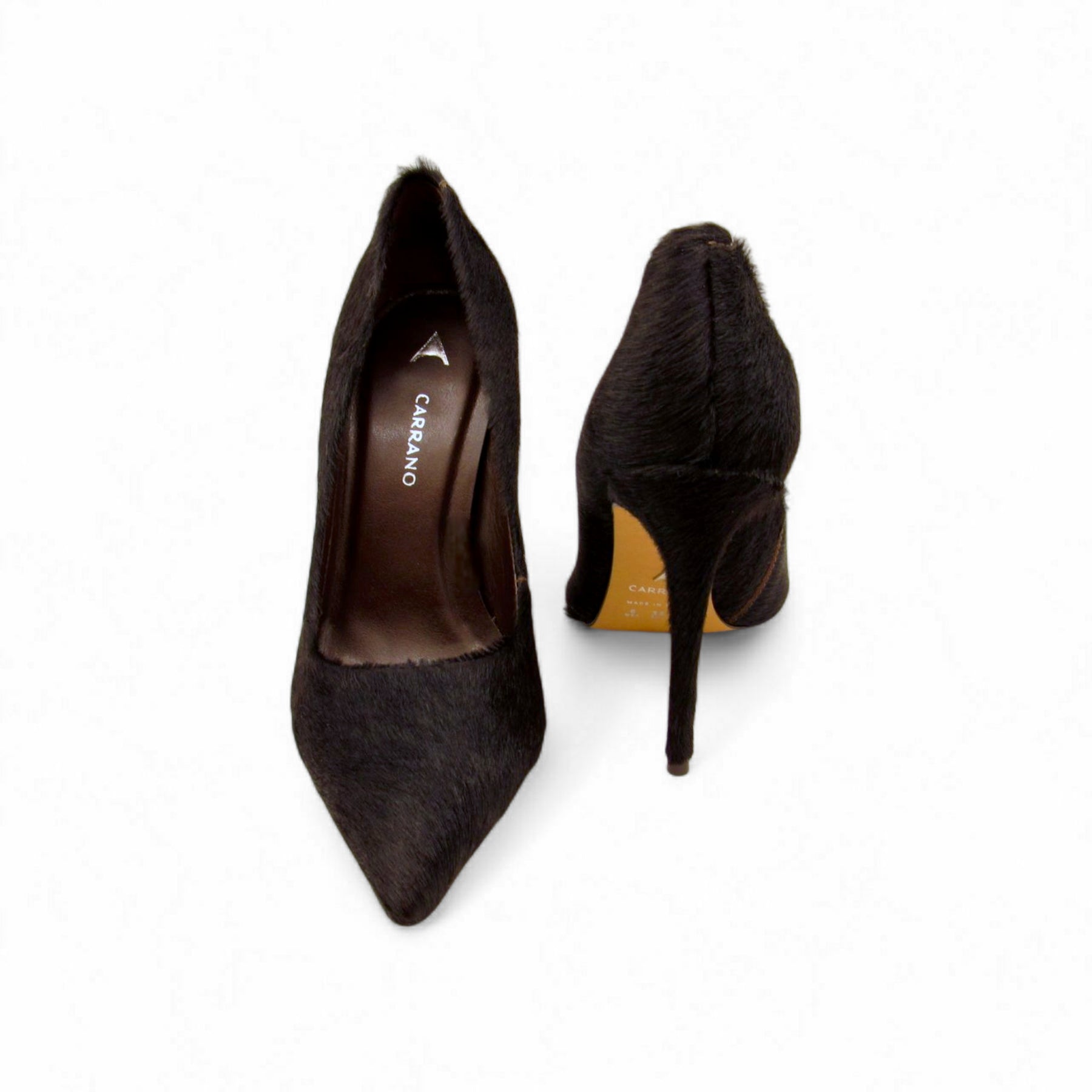 Scarpin Marrom Escuro com Pelos Carrano - Lilian Soares