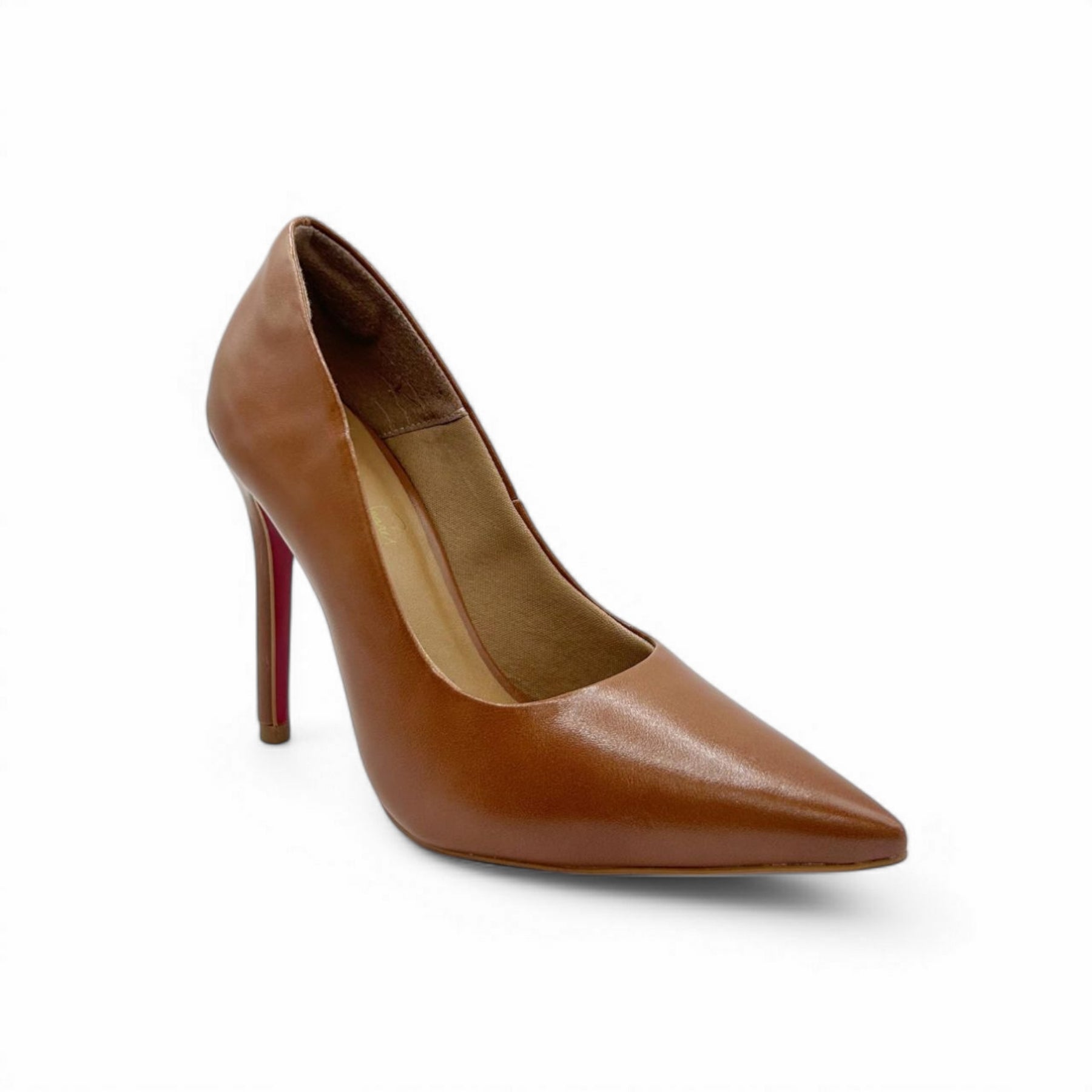 Scarpin Terracota com Sola Vermelha Salto Alto - Lilian Soares