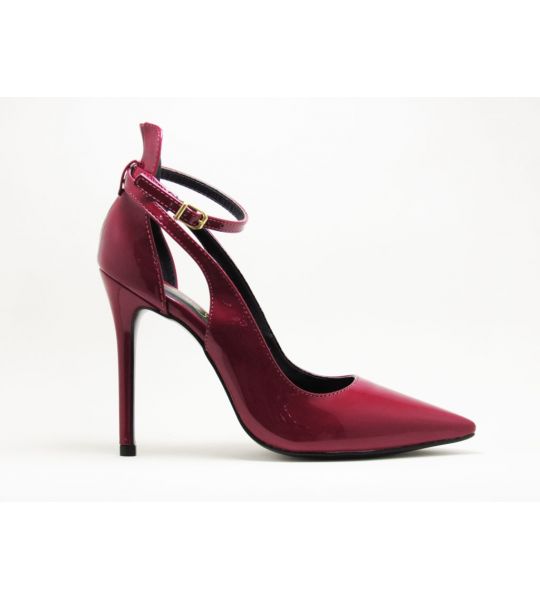 Scarpin Bordo com Tornozeleira - Salto 11cm - Lilian Soares