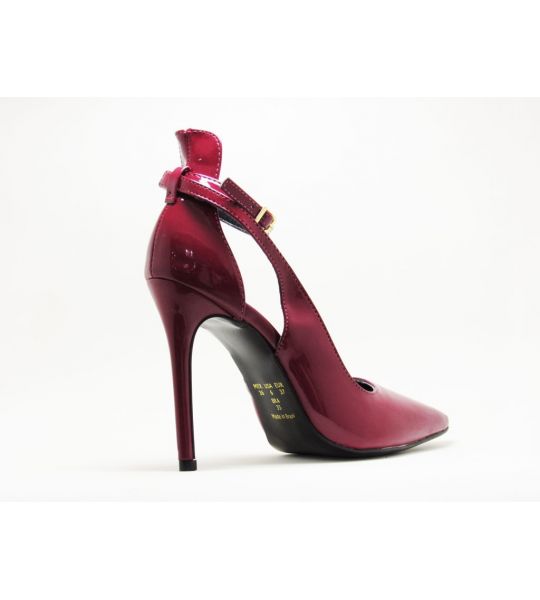 Scarpin Bordo com Tornozeleira - Salto 11cm - Lilian Soares