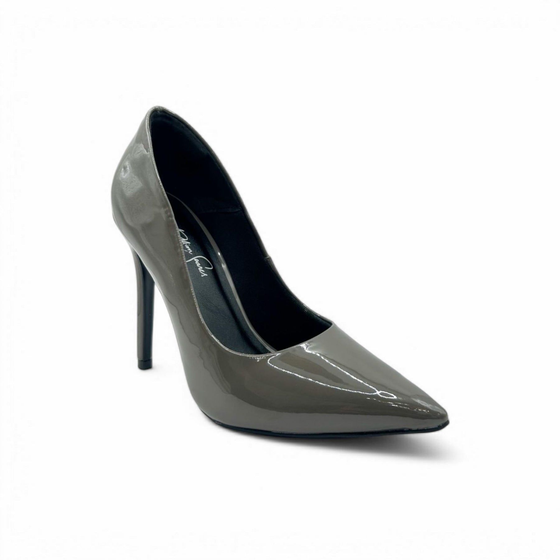 Scarpin Cinza Grafite Verniz Salto Alto - Lilian Soares