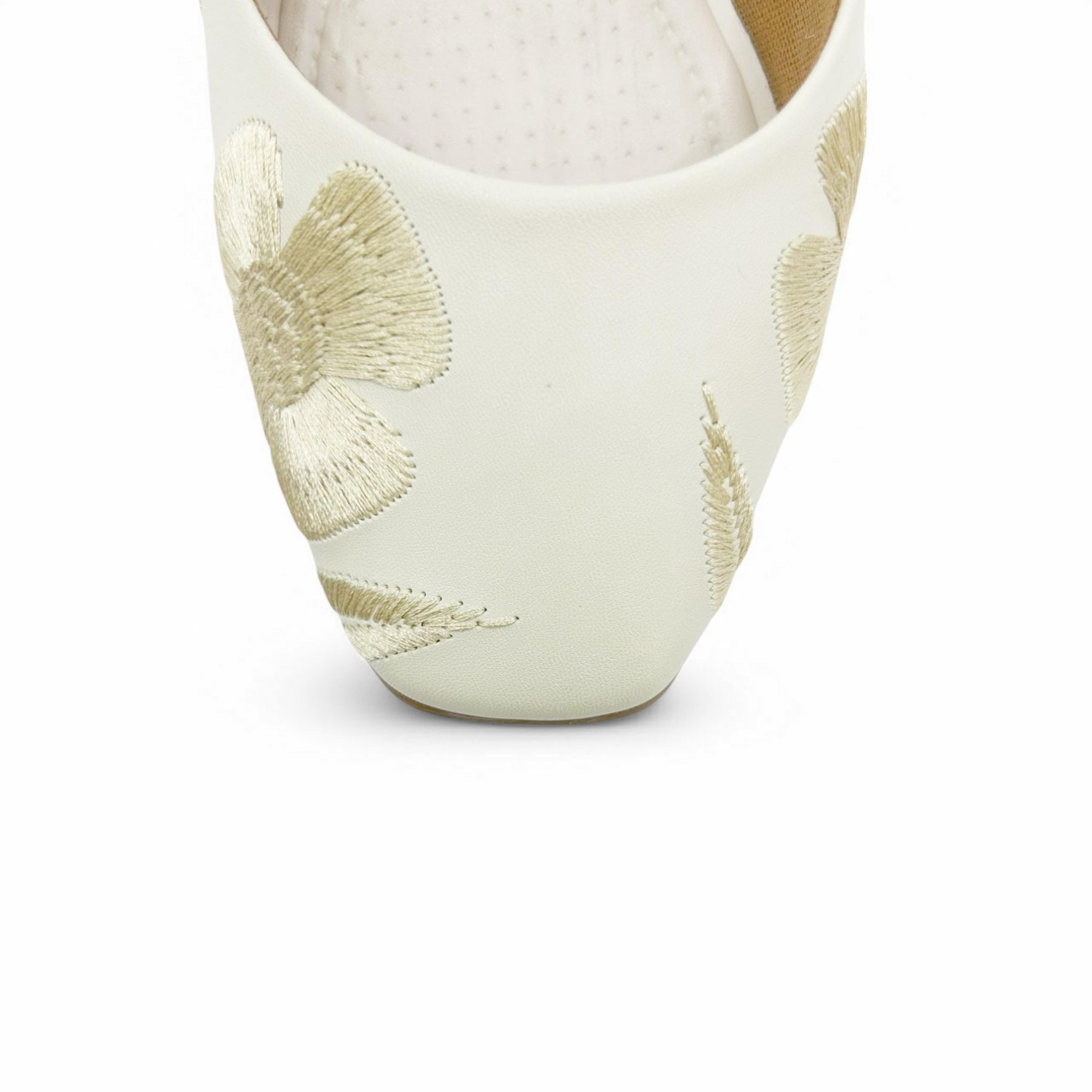 Sapatilha Off White com Bordado Floral - Lilian Soares