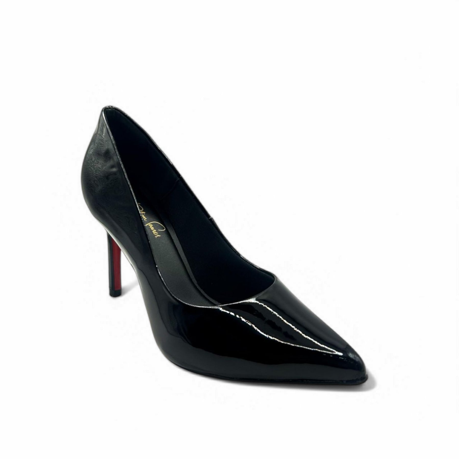 Scarpin Preto Verniz com Sola Vermelha Salto Baixo - Lilian Soares