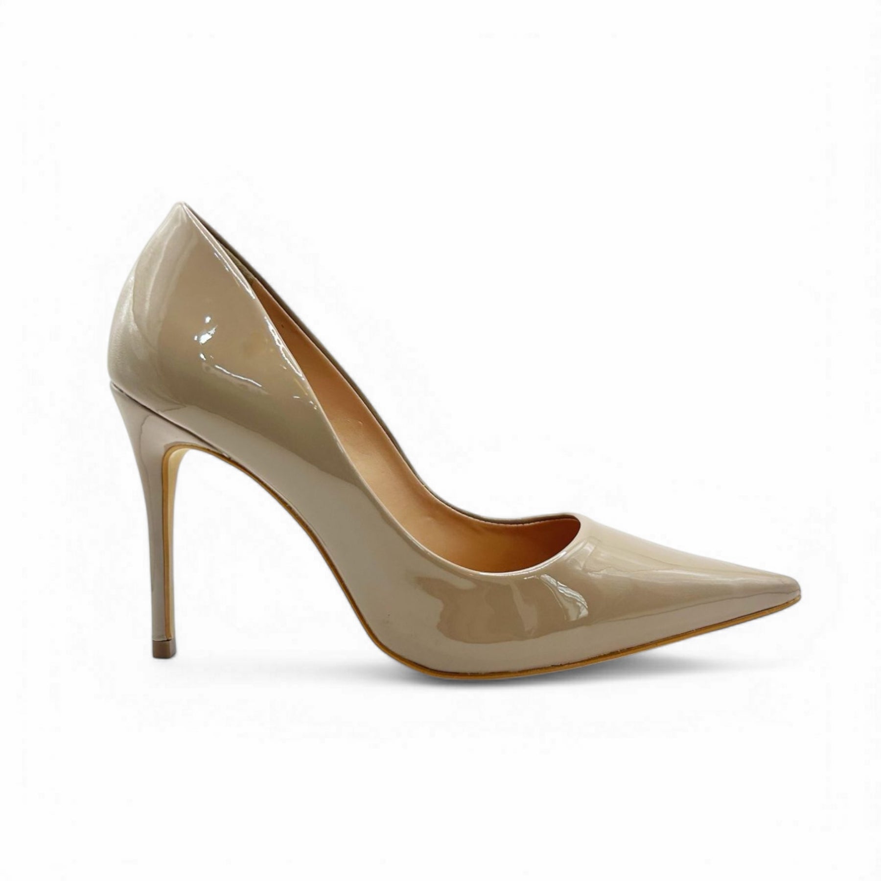 Scarpin Cinza Taupe Verniz - Lilian Soares