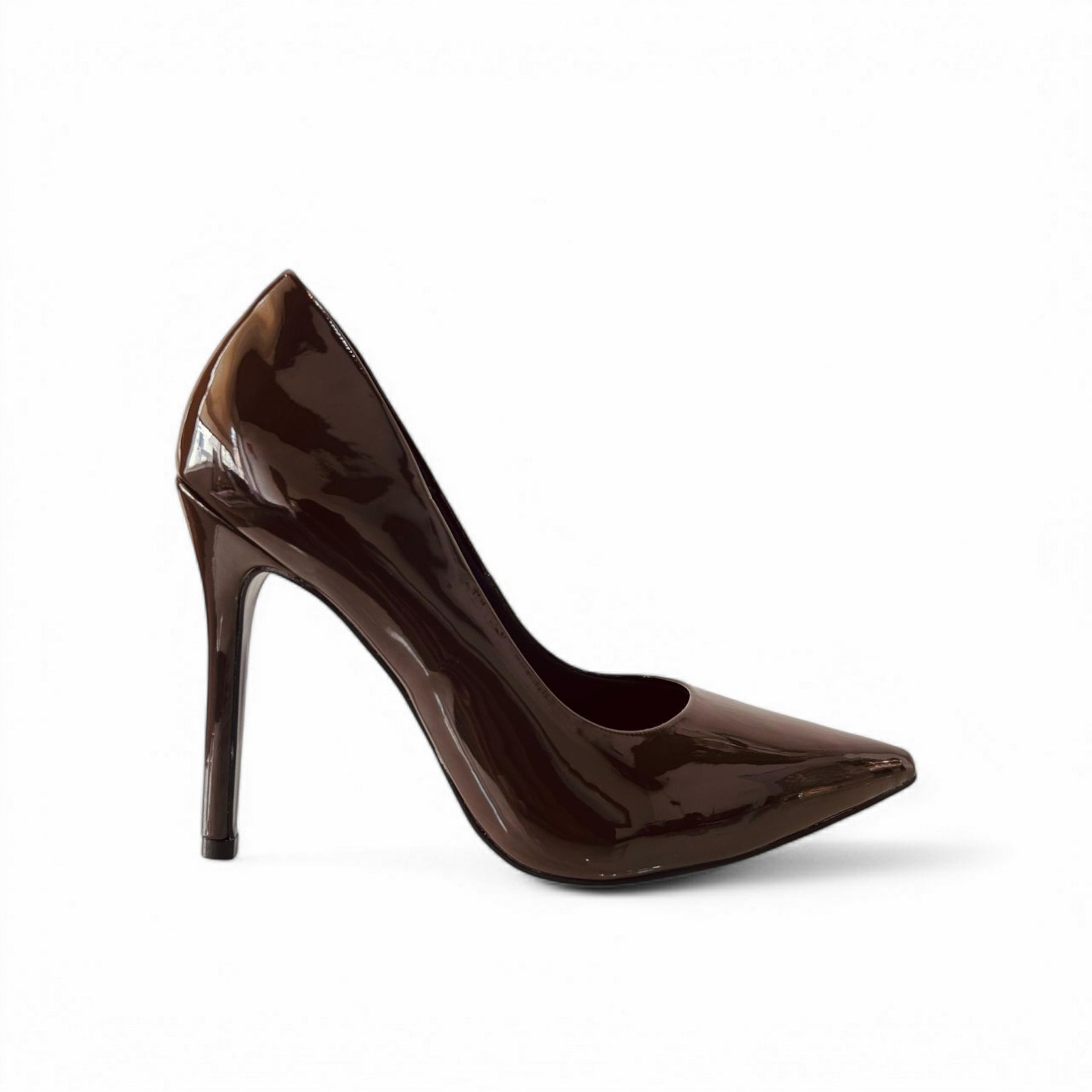 Scarpin Marrom Escuro Verniz Salto Alto - Lilian Soares