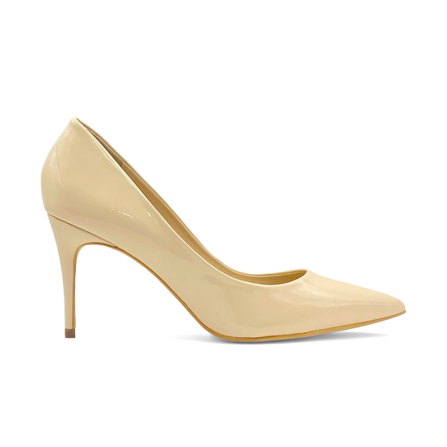 Scarpin Nude Verniz Salto Baixo - Lilian Soares
