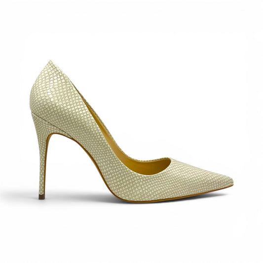 Scarpin Premium Off White Texturizado em Couro Lilian Soares