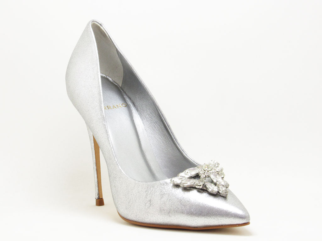 Scarpin Prata Cristal Carrano