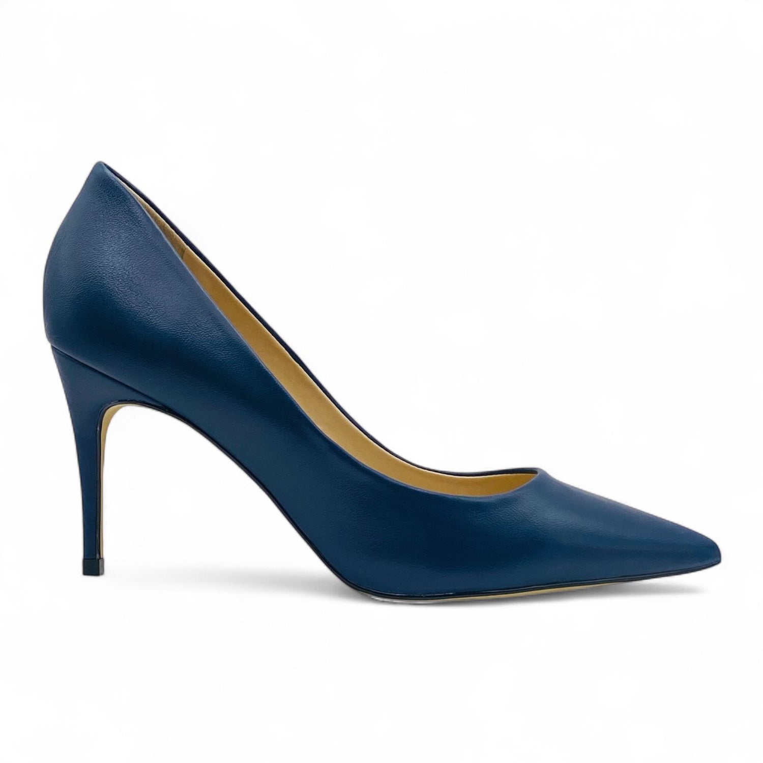 Scarpin Azul Marinho em Couro Salto 8cm - Lilian Soares