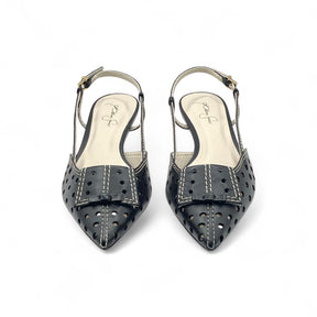 Scarpin Slingback Poa Preto - Lilian Soares