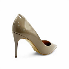 Scarpin Cinza Taupe Verniz Salto Baixo - Lilian Soares