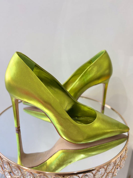 Scarpin Verde Limão Metalizado Schutz - Lilian Soares