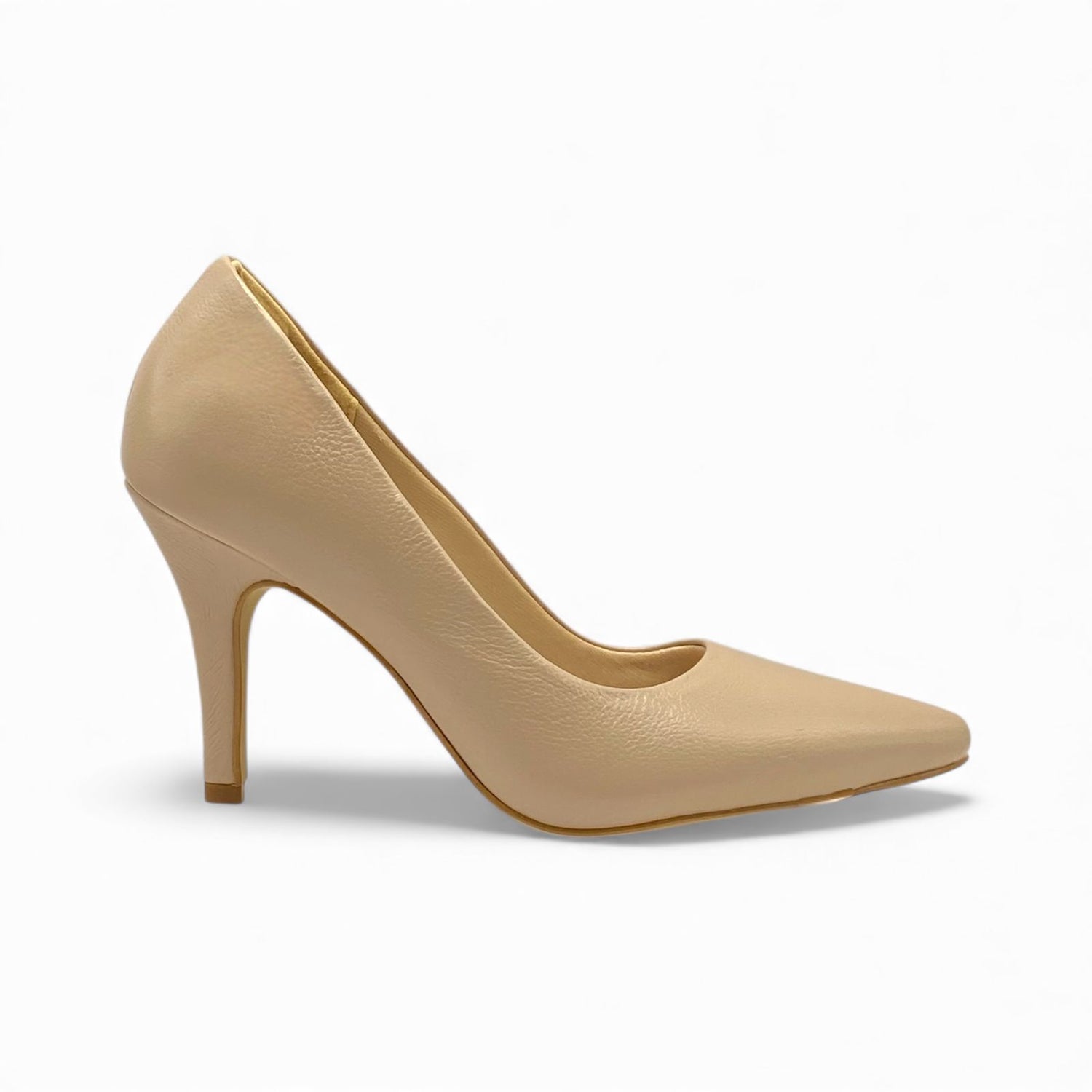 Scarpin Nude Couro Essencial Salto 9 cm - Lilian Soares