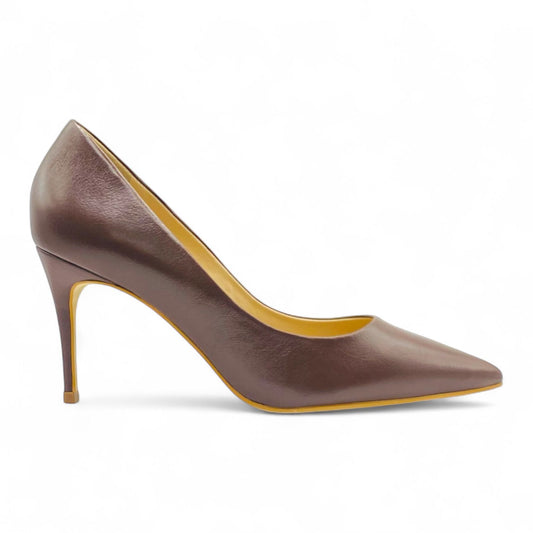 Scarpin Marrom Premium em Couro Salto 8cm Lilian Soares