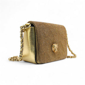 Bolsa de Couro Cobre com Strass - Lilian Soares