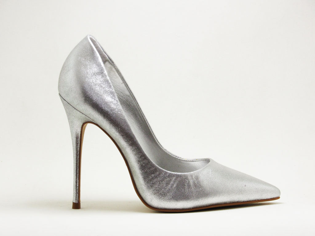 Scarpin Prata Metalizado Carrano - Lilian Soares