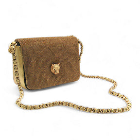 Bolsa de Couro Cobre com Strass - Lilian Soares