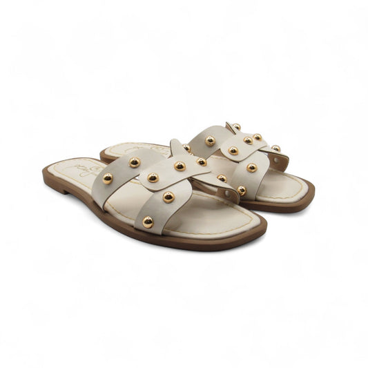 Rasteira Off White com Aplicações - Lilian Soares