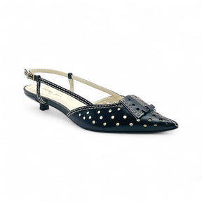 Scarpin Slingback Poa Preto - Lilian Soares