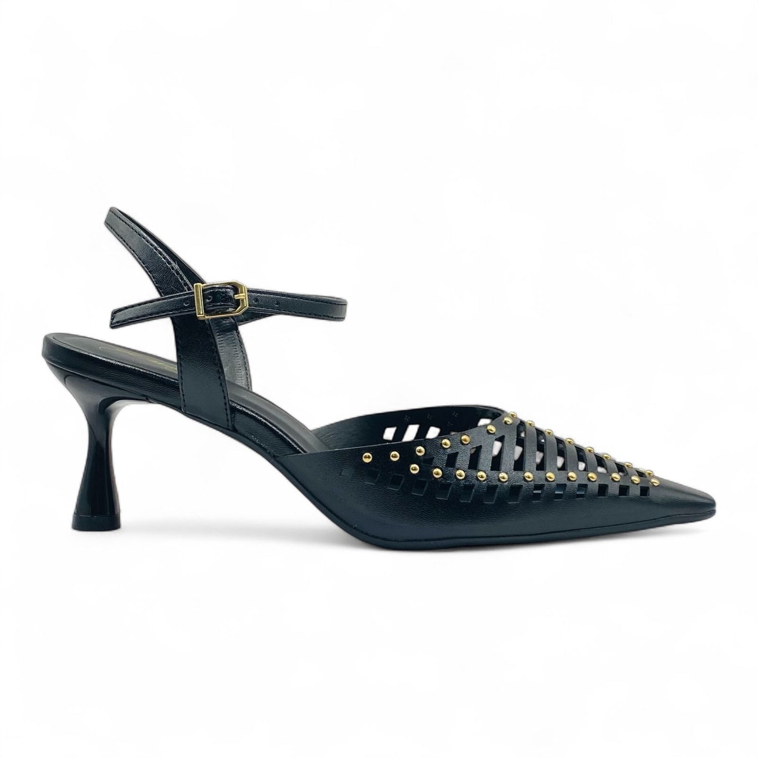 Slingback Preto com Recortes a Laser - Lilian Soares