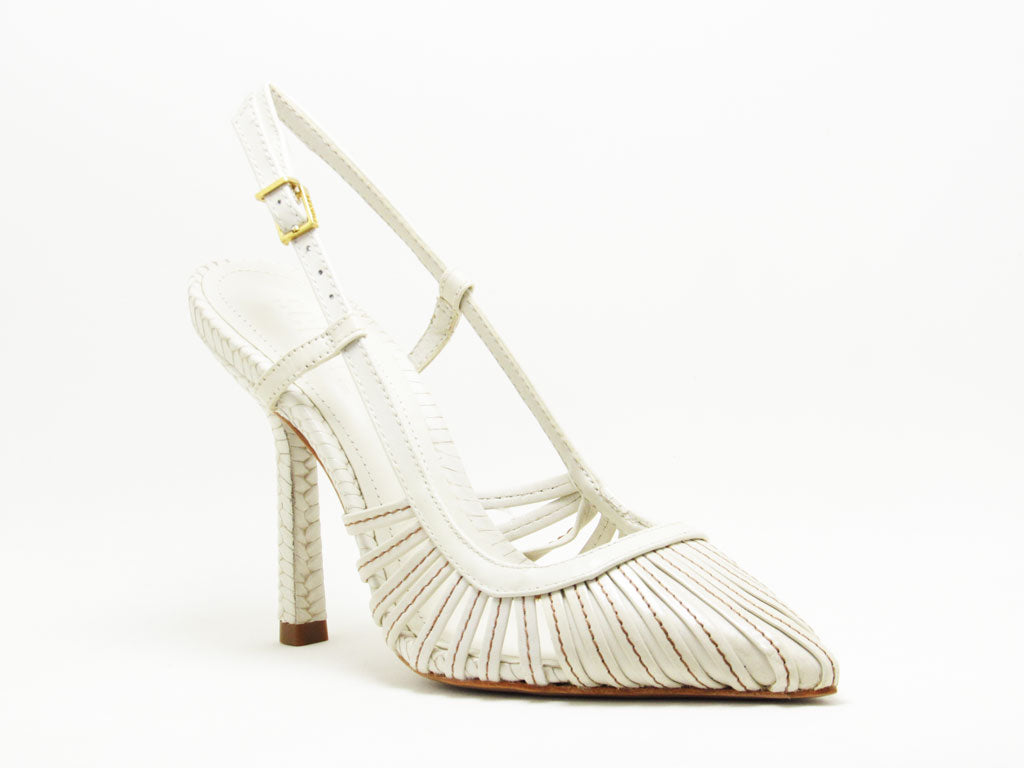 Scarpin Chanel Off White com Couro Natural Schutz - Lilian Soares