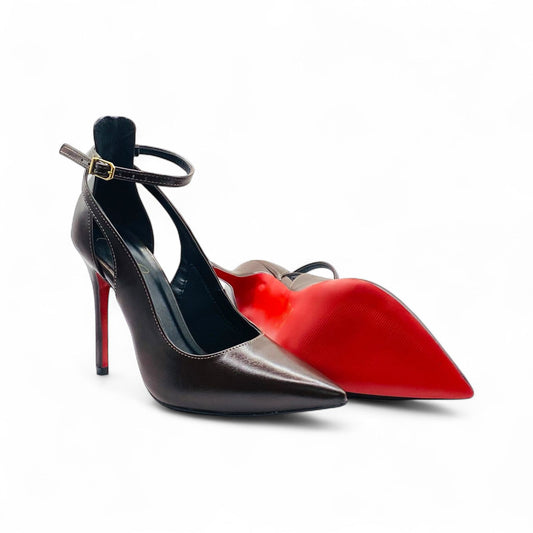 Scarpin Marrom Tornozeleira Salto 11cm - Lilian Soares