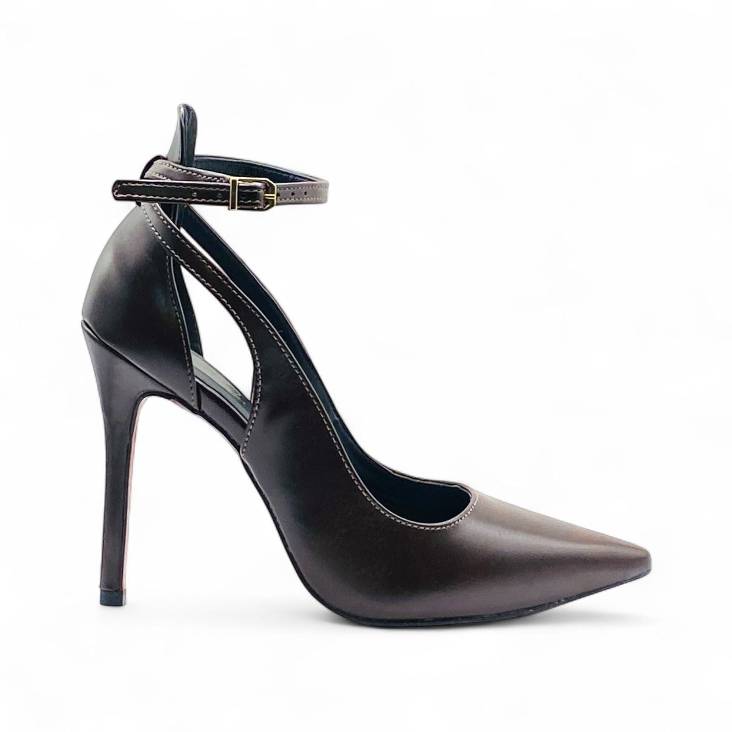 Scarpin Marrom Tornozeleira Salto 11cm - Lilian Soares