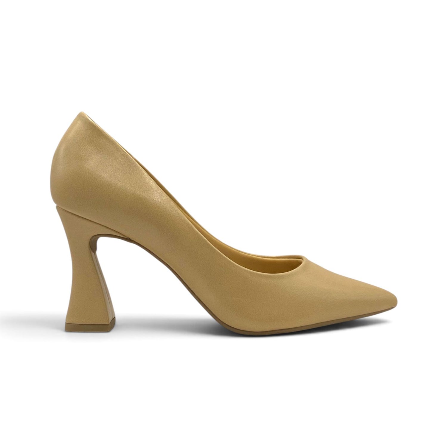 Scarpin Nude Salto Bloco Geométrico Lilian Soares