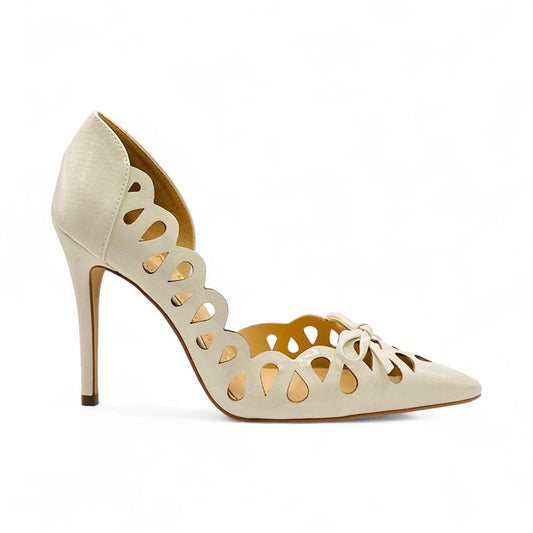 Scarpin Off White Corte Laser Cecconello