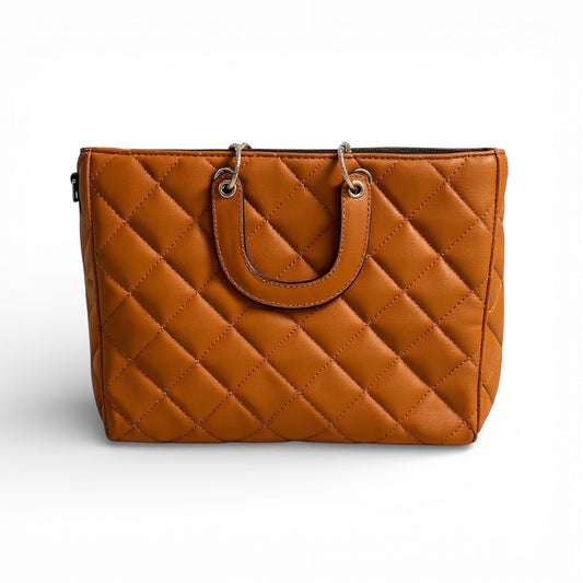 Bolsa Caramelo Maleta com Metalassê - Lilian Soares