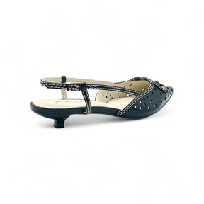 Scarpin Slingback Poa Preto - Lilian Soares