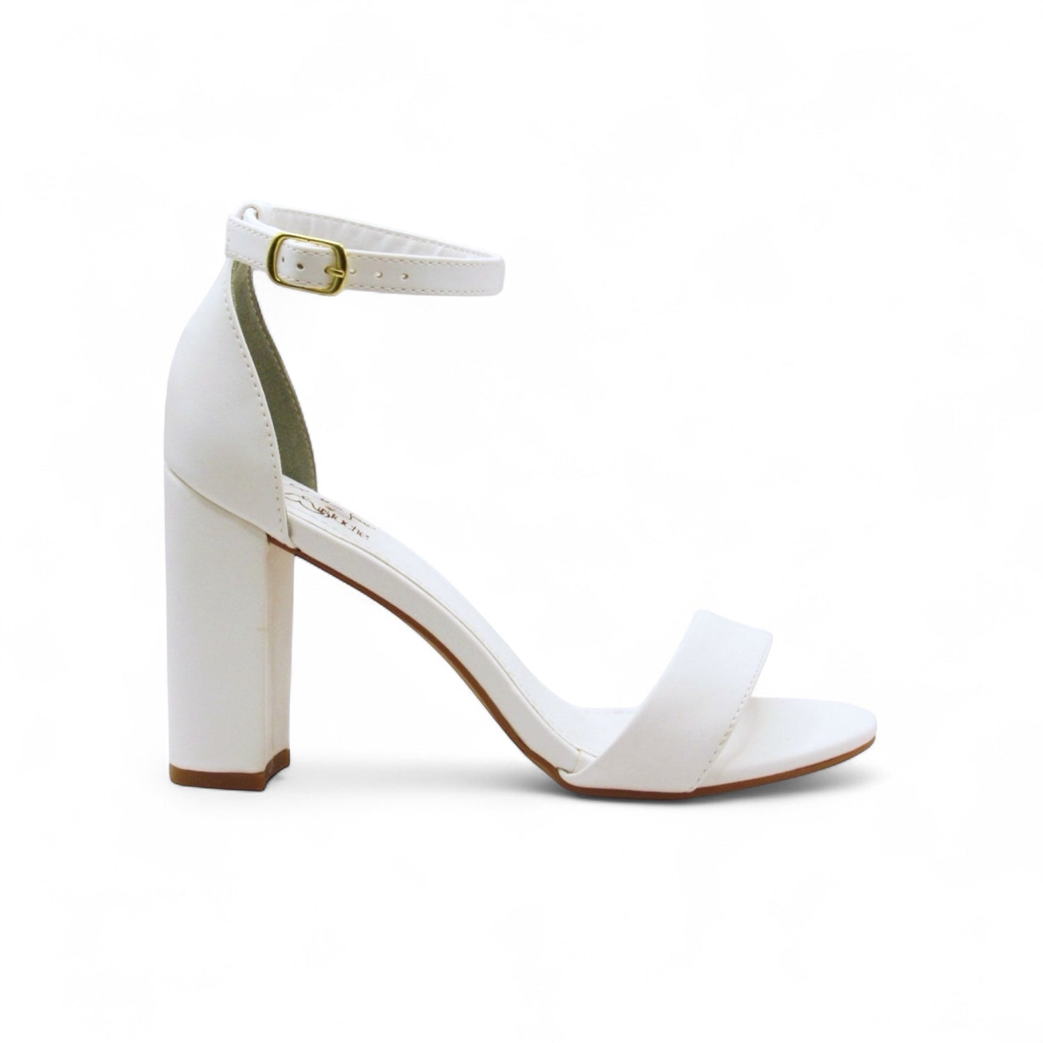 Sandália Gisele Branca Salto Bloco - Lilian Soares