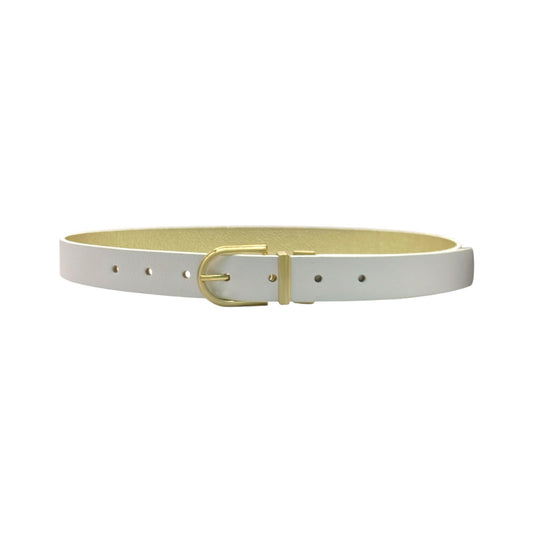 Cinto em Couro 2 em 1 Dourado e Branco - Lilian Soares