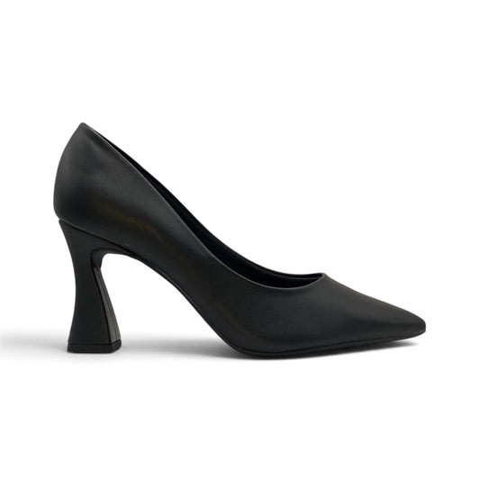 Scarpin Preto Salto Bloco Geométrico