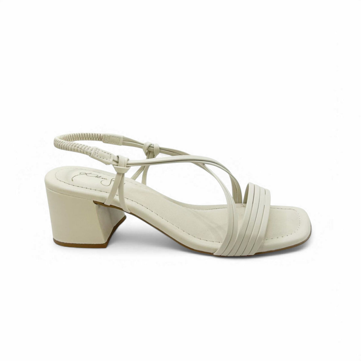Sandália Off White Salto Bloco - Lilian Soares