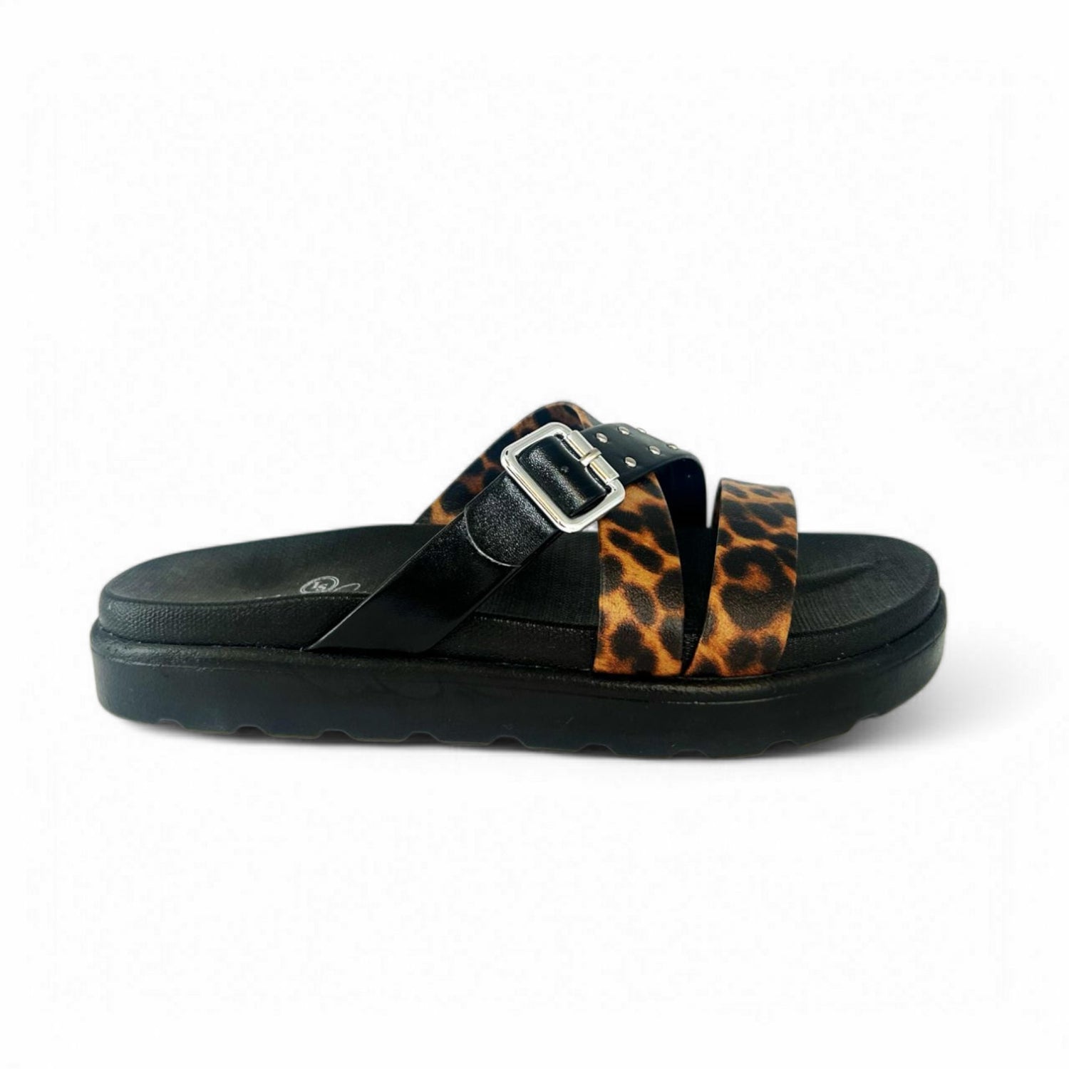 Sandália Papete Leopardo com Fivela - Lilian Soares