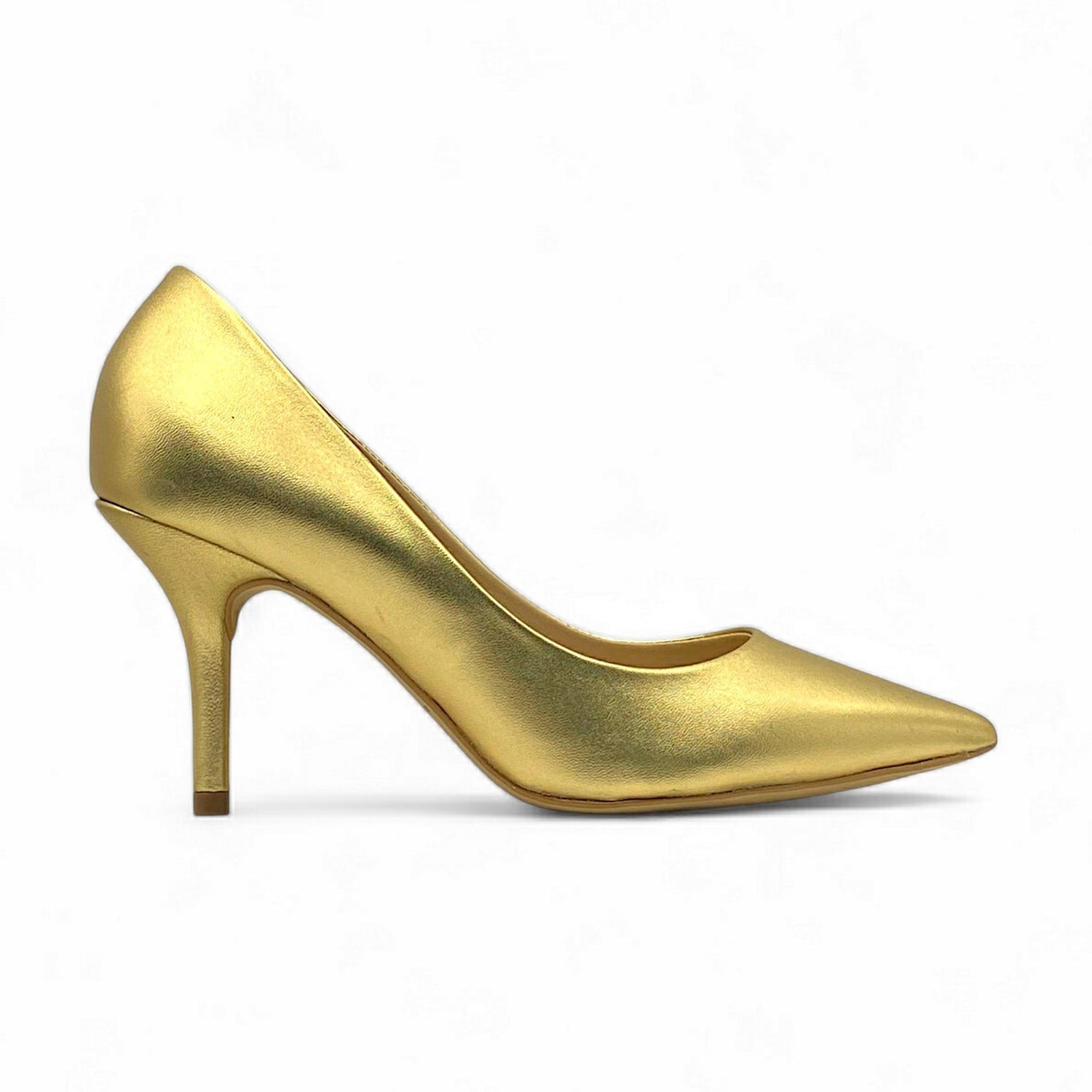 Scarpin Dourado em Couro Salto Baixo Premium - Lilian Soares
