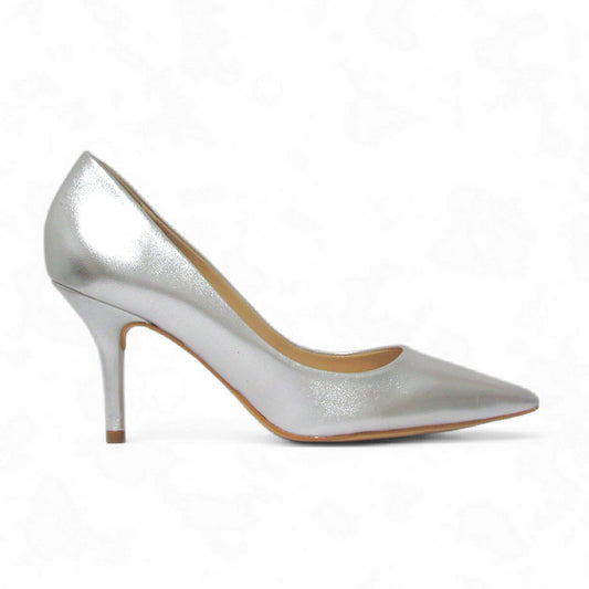 Scarpin Prata em Couro Salto Baixo Premium - Lilian Soares