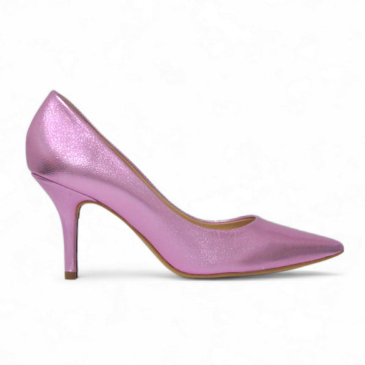 Scarpin Orquídea Metalizado Salto Baixo Premium - Lilian Soares