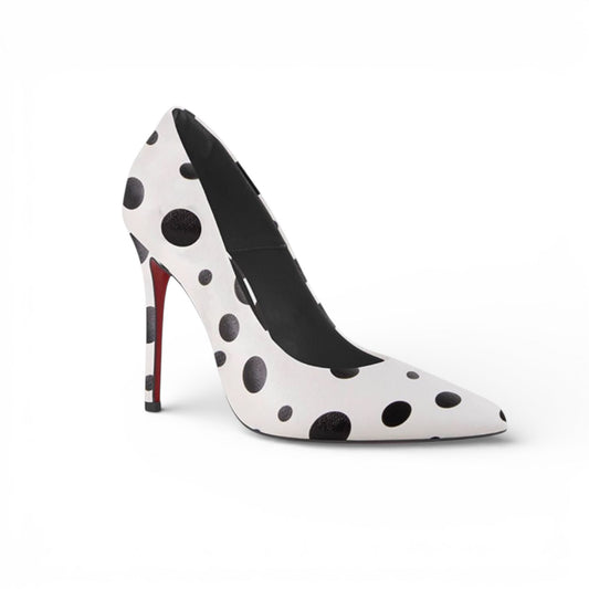 Scarpin Poa Branco e Preto Alto - Lilian Soares