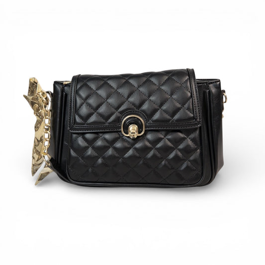 Bolsa Preta com Metalassê e Lenço - Lilian Soares