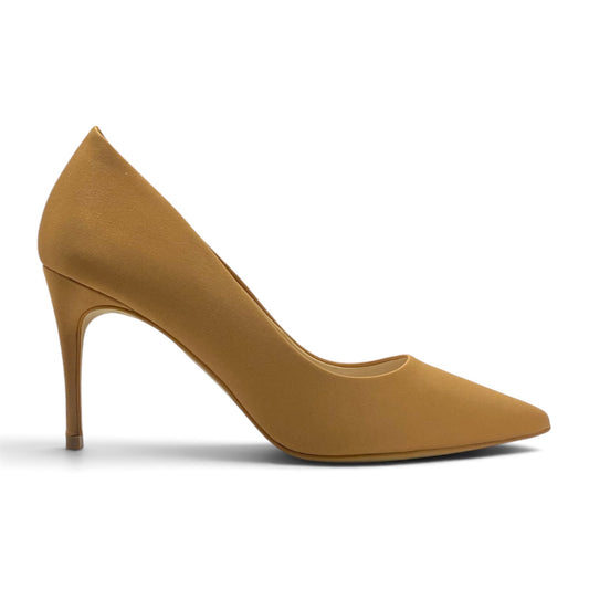 Scarpin Premium Caramelo em Cetim Salto Baixo Agulha - Lilian Soares