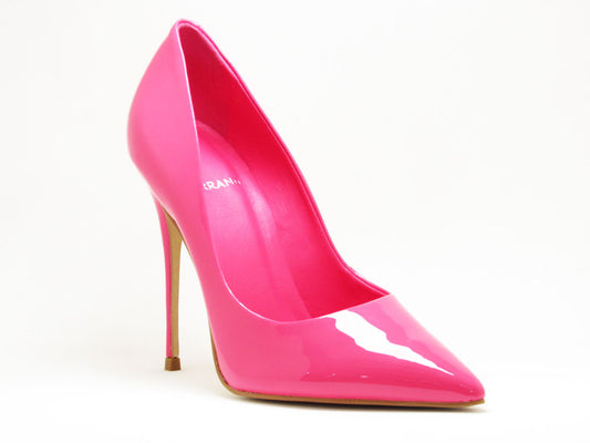 Scarpin Pink Rosa Choque Verniz Carrano - Lilian Soares