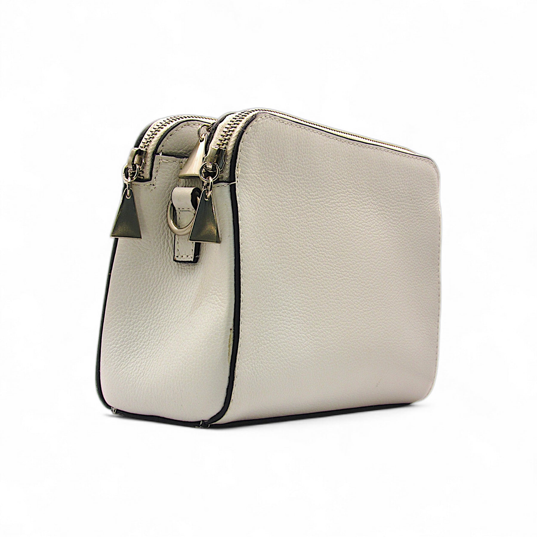 Bolsa de Couro Off White Com Alça - Lilian Soares