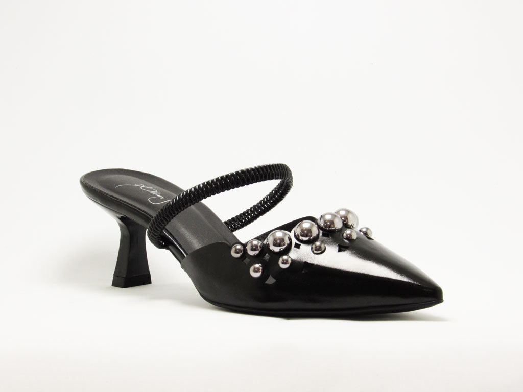 Scarpin Slingback Preto com Ilhós - Lilian Soares