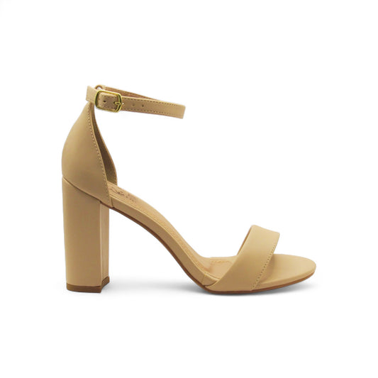 Sandália Gisele Nude Salto Bloco - Lilian Soares