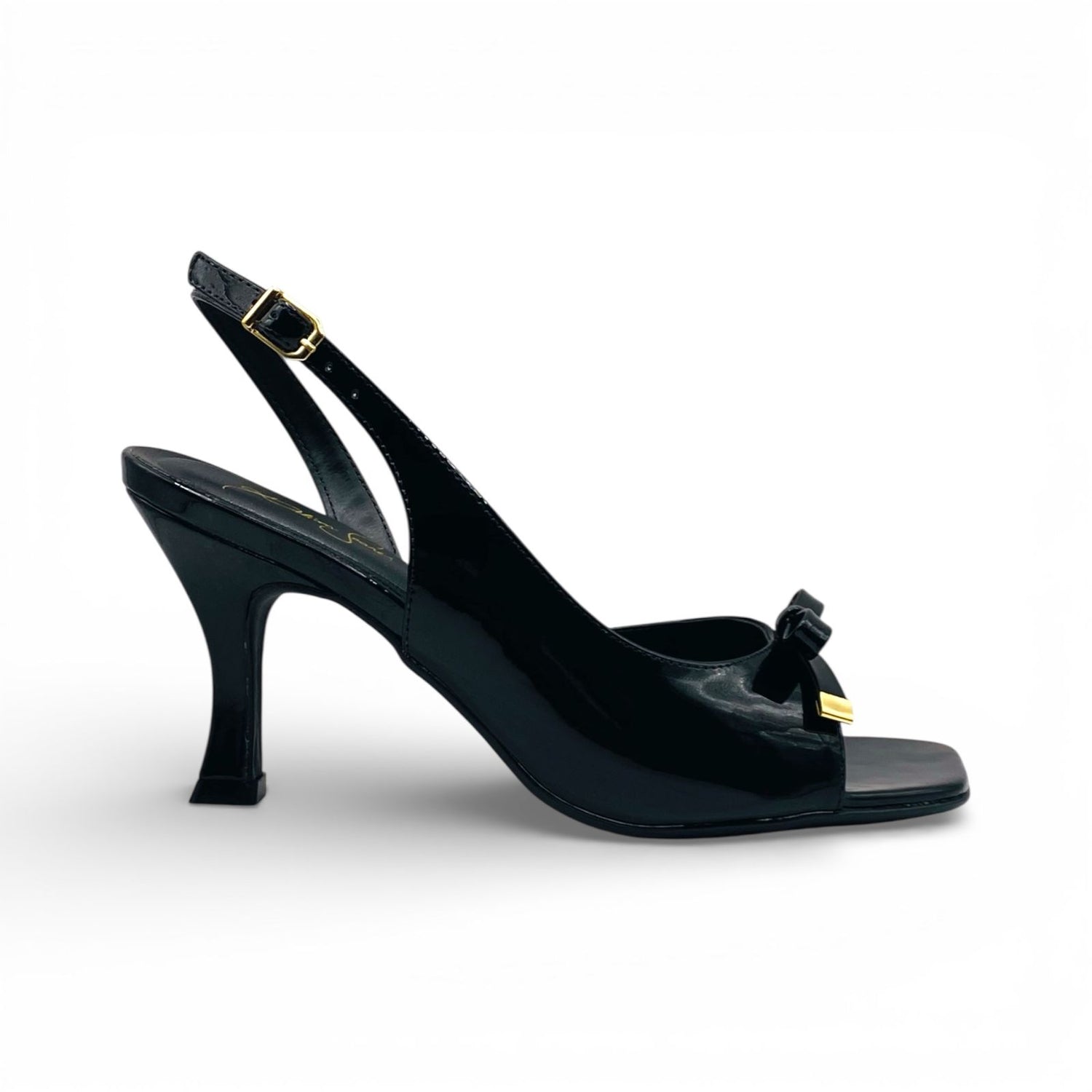 Sandália Preta PeepToe  Laço - Lilian Soares