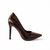 Scarpin Marrom Escuro  Verniz Salto Alto - Lilian Soares