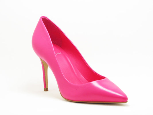 Scarpin Pink Rosa Choque Salto Médio Carrano